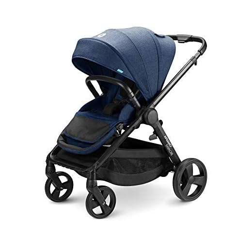 APRAMO EXXPLORE Bebé Silla de Paseo Reversible Infantil Multifuncional Carrito Plegable Compatible con Capazo y Bebé Silla de Coche, Adecuado para bebés de 0 a 4 años aproximadamente (0-22 kg) (Azul)