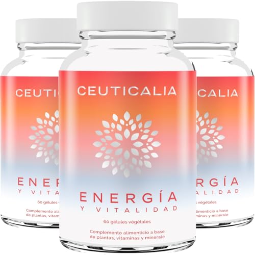 Complemento Alimenticio Energía y Vitalidad - Anti Cansancio y Agotamiento - Para Mujer y Hombre - Ginseng, Guaraná, Yerba Mate, Acerola, Magnesio, Vitaminas D y B - 180 Cápsulas, 90 Días