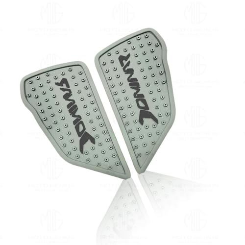 Image of Silicone Tank Pads for Dominar Motorbike | Premium Tank Protection Pads | Anti-Slip and Scratch-Resistant Design |Stylish and Durable | Dominar 250 & 400(Pack of 2) (Silver)