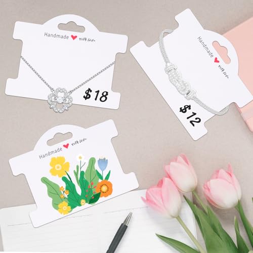 Cartes de présentation de bracelets en kraft blanc joycraft pour organiser vos bijoux à suspendre