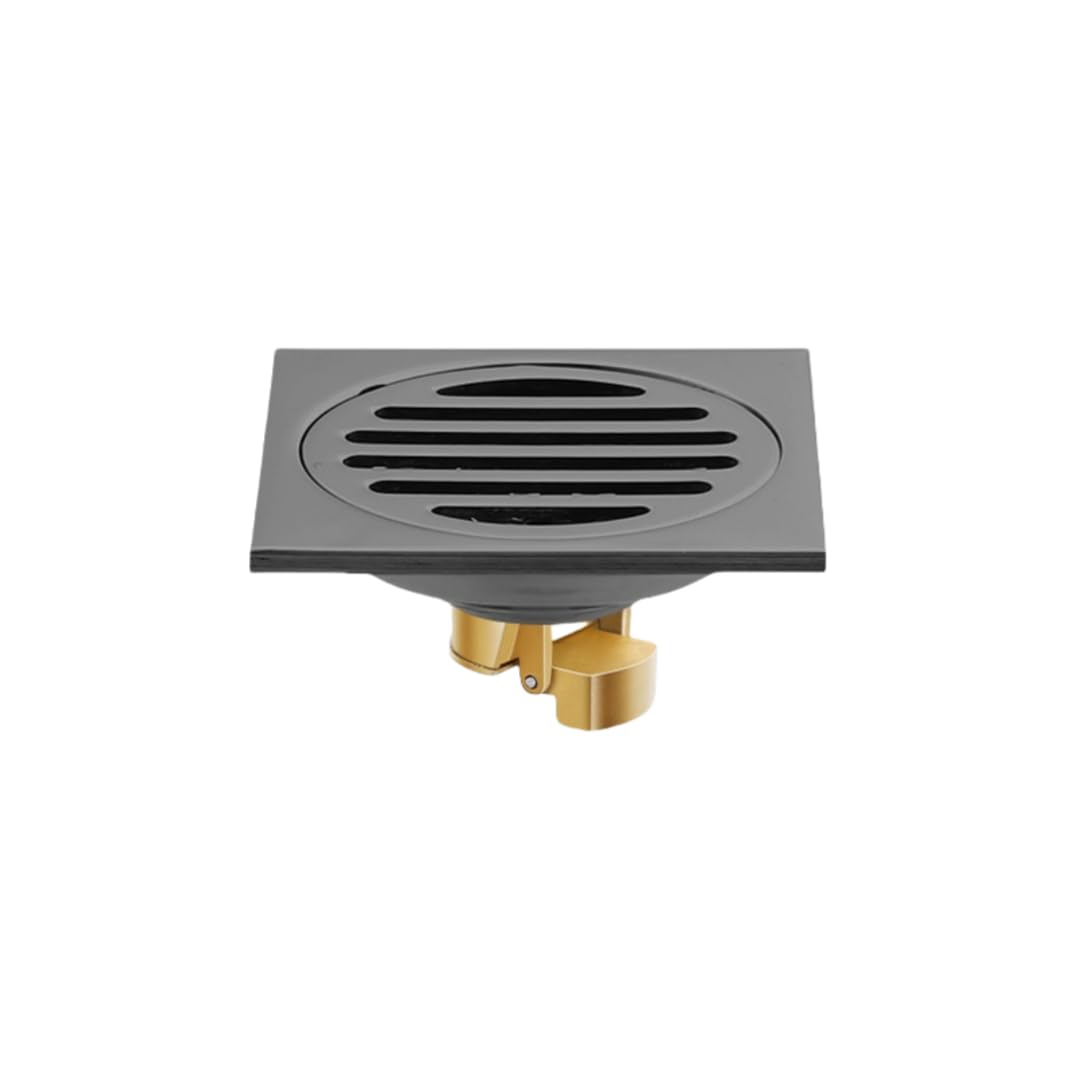 KJdxfhFH Bathroom floor drains, Bathroom Floor Drain 304 Stainless Steel with Backflow(Round Bar Copper Gray Single Use)