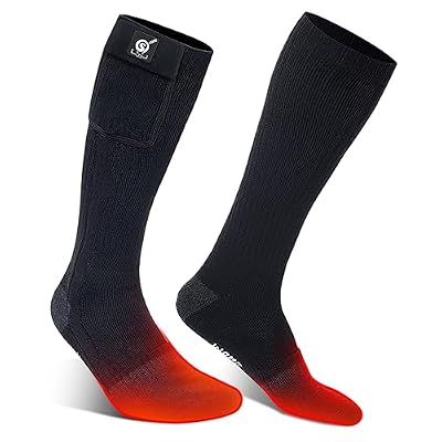 SNOW DEER Heated Socks for Men & Women Battery Socks Powered Thermal Ski Socks Winter Foot Warmer with Temperature Control Long Socks for Skiing Hiking Hunting Motorcycling Riding (S)