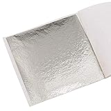 KINNO Gold Leaf Sheets for Art, 100 Sheets Light Champagne Silver Foil Multipurpose for Home, Wall, Frame, Ceiling, Furniture Decoration, 3.15 by 3.35 Inches