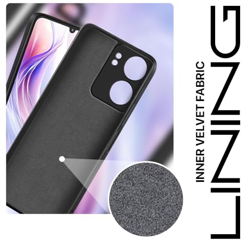 Image of WOW IMAGINE Back Cover for Redmi 13C 4G and for Poco C65 | Ultra Slim Soft Rubberised Case | Inner Velvet Fabric Lining | Matte Silicone Flexible Mobile Case | Camera Protection - Black