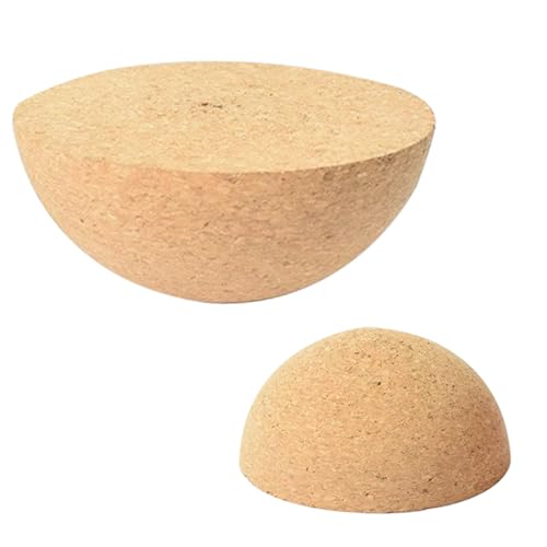 Nzkeuf Balance Board Halbkugel aus Massivem Kork, Ø 15 cm, Höhe 7 cm, Rutschfestes Balance-Dome für Yoga, Fitness, Reha, Physiotherapie & Balance Boards