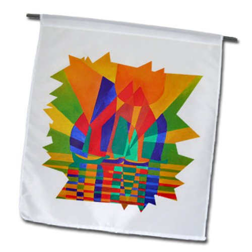 3dRose Garden Flag ‚Crow In An Abstract Pattern‘ – 30 X 45 Cm (12x18 Zoll) | Aus Polyester, Beidseitig Bedruckt