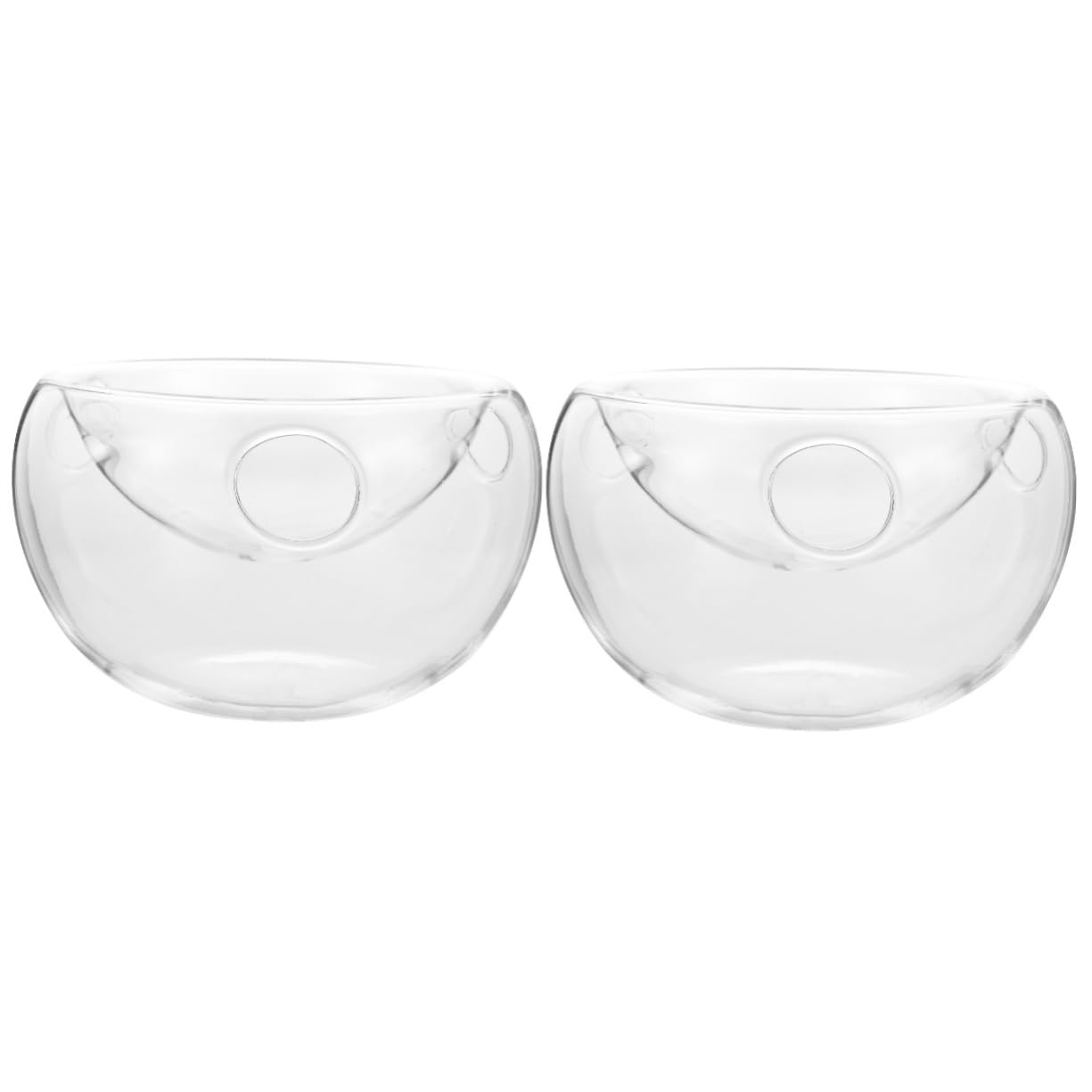 Alipis 2 Pcs Transparent Salad Bowl Wedding Glass Bowl Dip Container on Ice Glass Salad Vegetable Tray Dessert Containers Ice Chilled Salad Bowl Crystal Bowl High Borosilicate Glass Pasta