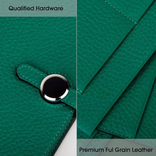 Fashion Brown Genuine Leather Long Wallet Women,Credit Card Passport Holder Female (Dark Green)3