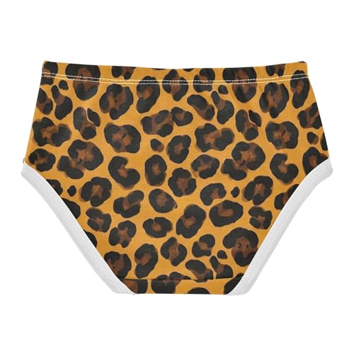 Black Brown Leopard Spots Yellow Panties for Girl Toddlers Underwear Floral Cotton Fun Print Kids Briefs Undies 2t2