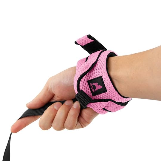 Image of Gooby Soft Mesh Wristband Surfer Leash, Pink, 6 FT | Hands-free wristband; Breathable padded mesh; 6 ft; Adjustable hook-and-loop fastener; Match your harness