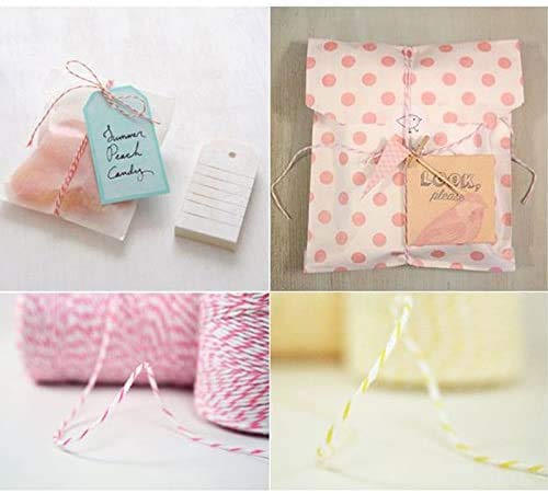 Image of jijAcraft Pink and White Twine String, 328 Feet Christmas Bakers Twine String, 2MM Heavy Duty Packing String for DIY Crafts, Christmas Decoration, Gift Wrapping, Craft Wrapping