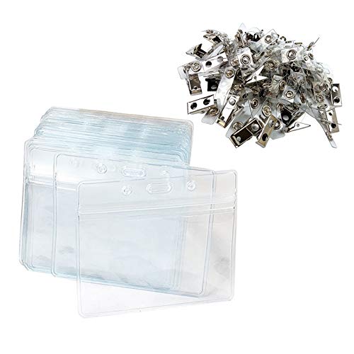 Amazon | Aimtech IDカードホルダー 名刺 バッジ 透明 50枚セット