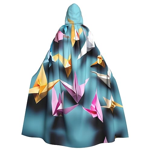 Cape d'Halloween grues origami : déguisement de sorcière adulte unisexe