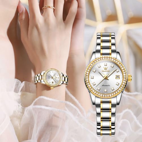 Image of OLEVS Watch Women Silver Watches for Women Luxury for Small Wrists Dress Stainless Steel Women's Wrist Watches Easy to Read Reloj para Mujer Black /Blue /Gold /Green /Pink /Purple