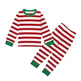[Teevaseoan] クリスマス パジャマ キッズ ルームウェア セットアップ 柔らかい 寝巻き 快適 肌触り 子供服 男の子 女の子 可愛い 部屋着 ジュニア 上下セット 長袖 &長ズポン 秋冬 ベビー服 寝間着 コスチューム クリスマスプレゼント(レッド,6-7 Years)