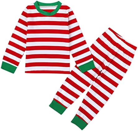 Plain Toddler Pajamas Toddler Kids Baby Boys Girls Set PJ’s Pajamas Christmas Sleepwear Striped T-shirt Boy House