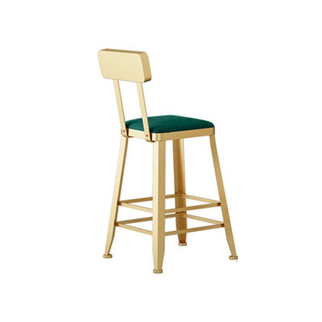 Tabouret de bar à dossier haut rétro en flanelle pour comptoir et cuisine
