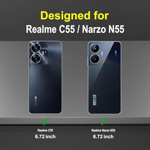 Image of NDCOM for Realme C55 Back Cover | Realme Narzo N55 Back Cover | Premium Realme C55 Cover | Ring Holder Case