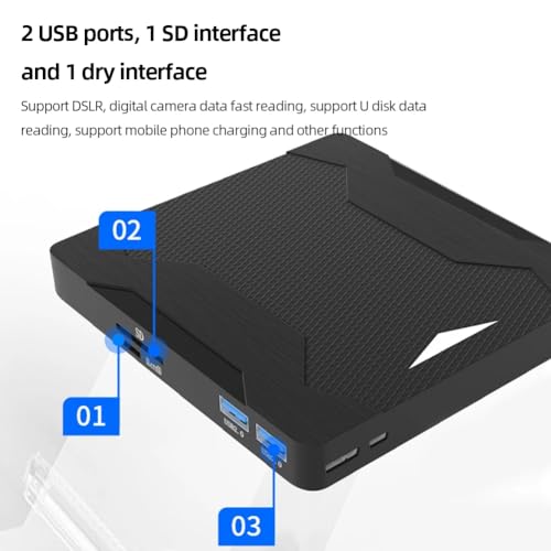 Lecteur de DVD externe USB C graveur CD-RW et lecteur de carte SD TF - 4