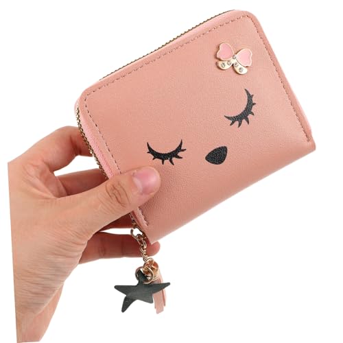 2pcs Cute Zipper Wallet for Women Small Change Purse with Tassel and Card Slots for Daily Use and Travel Kawaii Design for Teen Girls4