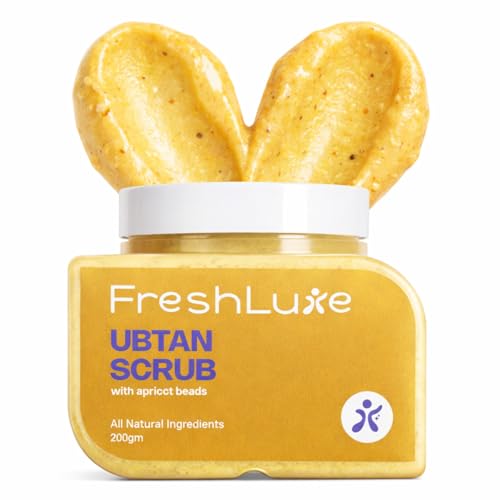 Image of Traditional Ubtan Face & Body Scrub - 200 g | Lactic Acid | Body Polish | Apricot Beads Scrub | Tan Removal & Gentle Exfoliation | Bright, Clear & Glowing Skin | SLS & Paraben Free