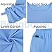 Bengbobar Linen Sets for Women 2 Piece Outfits Linen Two Piece Pants Suit Casual Long Sleeve Linen Pants Set Womens Pantsuit Blue Outfits for Women All Blue 2 Piece Outfits