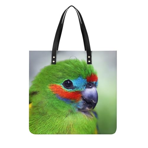 Sac à main perroquet vert pour femmes | Grand tote bag de voyage 39x39 cm