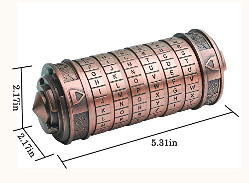 Image of Cryptex Da Vinci Code Mini Cryptex Lock Puzzle Boxes with Special Compartments Anniversary Valentine's Day Romantic Birthday Gifts for Her Gifts for Girlfriend Box for Men