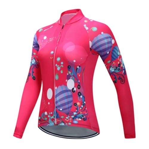 Maillot de cyclisme manches longues femme contre le froid d'automne et les rayons UV
