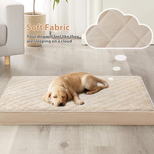 Image of WNPETHOME Orthopedic XL Dog Beds Large Sized Dog, Waterproof Extra Large Dogs Bed with Removable Washable Cover, Multi-Needle Quilting Dogs Crate Bed