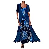 ❀❀Romantischer Stoff, schön und elegant, weich und bequem, der Saum kann mit Ihren Schritten frei schwingen Eigenschaften:Die elastische Taille hält diese Schönheit extrem schmeichelhaft und bequem.macht dieses Kleid perfekt für Urlaub und Party.