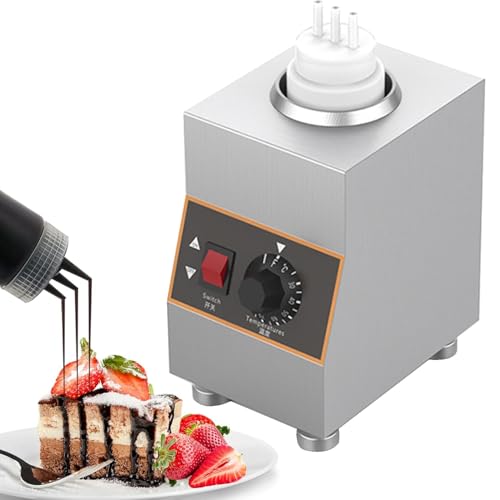 YDBMY Stainless Steel Electric Sauce Heater Commercial Chocolate Warmer Adjustable Temperature 30-85 ℃ Each 650ML Bottle Suitable for Heating All Kinds of sauces,1Flasche
