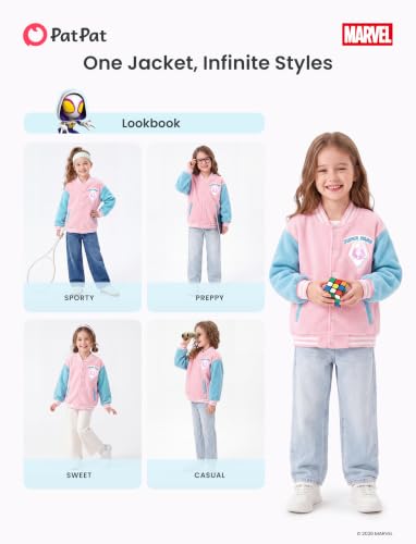 Image of Disney Kids Fleece Bomber Jacket, Varsity Outerwear with Pockets, 2-10Y