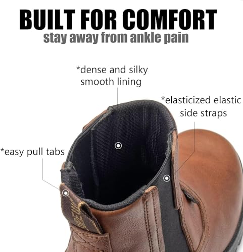 SUREWAY Mens Slip On Soft/Steel Toe Work Boots for Men,Chelsea Work Boots/Shoes,Upgraded Slip/Water Resistant4