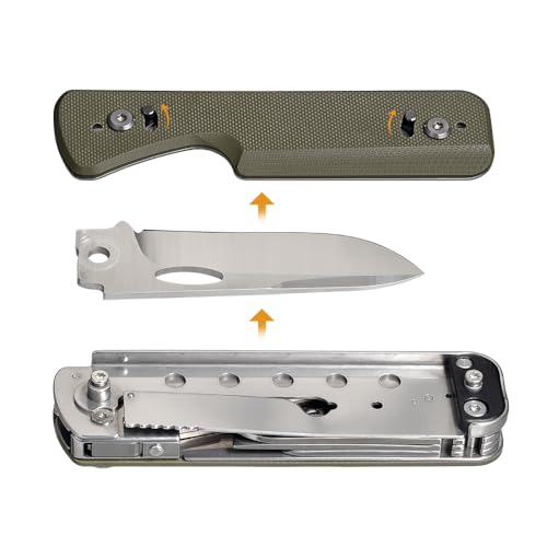 Image of ROXON S505G Flex Shears-Modular Design Multitool with Fixed Big Scissor-Interchangeable Blade of BA01-BA17 & Changeable Implements of FT01-FT12(Green)