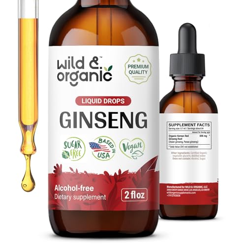 Wild & Organic Korean Red Ginseng Extract Drops - Panax Ginseng Supplement for Immune Support -