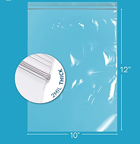 GPI PACK Of 100 , 10"x12" 1 GALLON, CLEAR PLASTIC RECLOSABLE ZIP BAGS,2 mil Thick Poly Baggies With Resealable Zip Top Lock For food, jewelry, medical, and household & office supplies. by GPI - Image 2