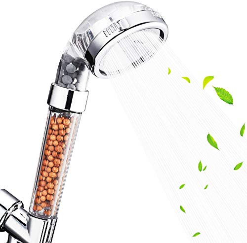 Nosame Shower Head, Filter Filtration High Pressure Water Saving 3 Mode Function Spray Handheld Showerheads for Dry Skin & Hair