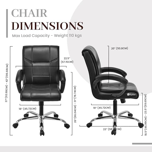 Image of GOYALSON Comfortable Revolving Chair for Director Principal Manager Office with arm Rest with Wheels and Cushioned seat Back (2, Black, Heavy 1)