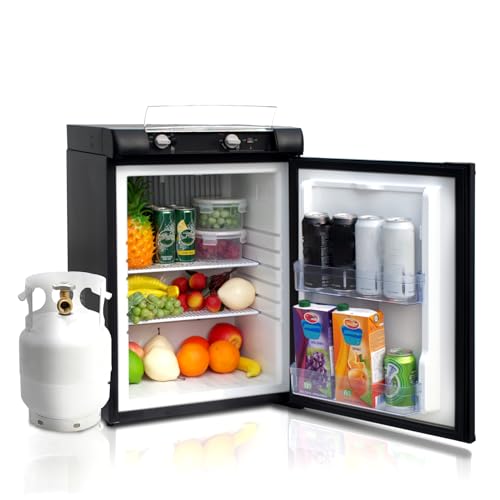 Techomey Frigorifero Trivalente 12V 220V Gas, 60L, Frigorifero a Gas,