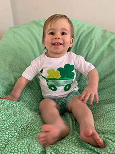 Image of Unique Baby Boys 2pc Shorts Set Outfit Short Sleeve Shirt with Embroidery Design and Shorts