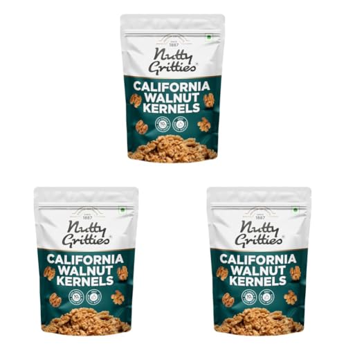 Image of Nutty Gritties California Walnut Kernels Without Shell 200g, for Morning Consumption Dry Fruit, Omega-3 Rich | Resealable Pouch (Pack of 3)