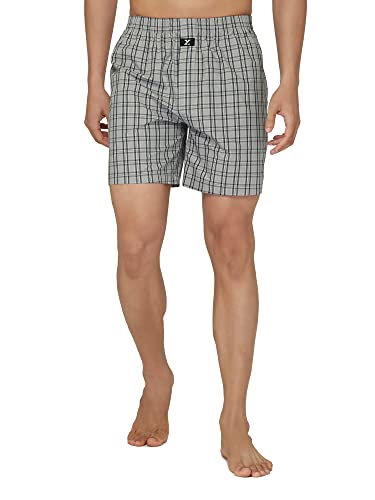 XYXX Men's Checkmate Super Combed Cotton Regular Fit Boxer Shorts with No Marks Waistband & Dual Side Pocket (Pack of 2)