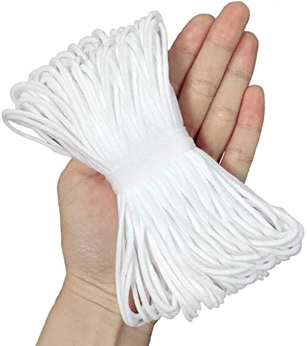 Morsler Cordes élastiques pour coudre, bande élastique pour couture, courtepointe, largeur 1/8 cm, blanc 50 Yard Cover