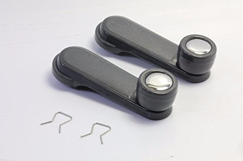 Performance PFM-544939 Gray w/Chrome Knob Window Crank Handles Pair for Various Nissan Truck and SUVS