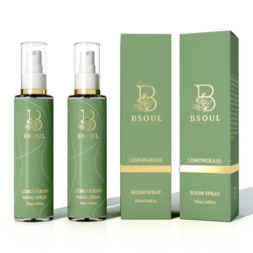 Image of BSOUL Air Freshener Spray 100 ML Pack Of 2 Lemongrass | Calming Floral Room & Nature Inspired Fragrance for Car Non-Toxic & Long-Lasting Room Freshener