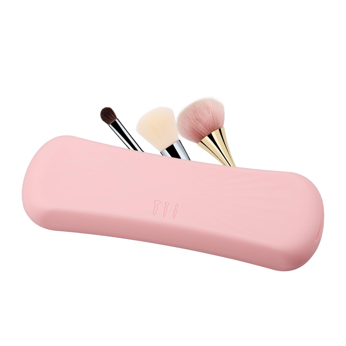 GLADFRESIT Feminine Makeup Brush Holder, Soft Silicone, Pink
