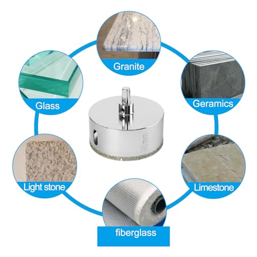 Image of 3-1 /2 inch / 90mm Diamond Glass Hole Saw with Center Drill Bit for Ceramic, Tile, Porcelain, Marble