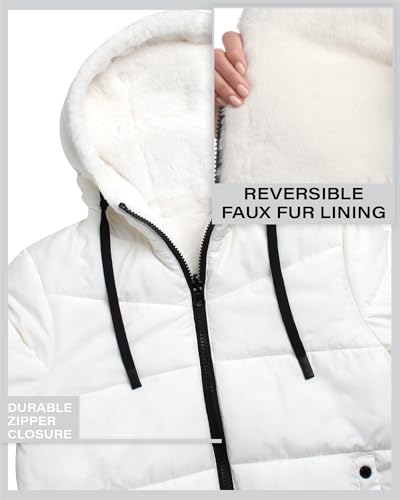 Steve Madden Women's Winter Jacket - Heavyweight Reversible Quilted Puffer Parka Coat Faux Fur Lined Jacket for Women (S-XL)4
