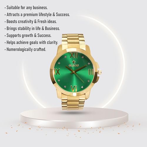 Image of GLEON Luxury Men's Numerology Watch | Water Resistant | Analog Type with Japanese Movement | Timepiece for Growth and Success with 1 Year Warranty - (Pack of 1)
